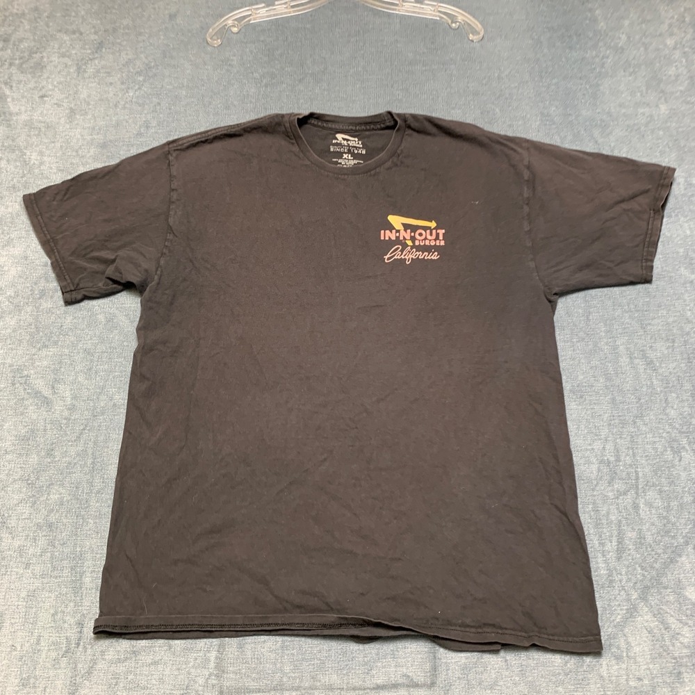 In-N-Out Burger T-Shirt Mens XL Black Cotton Graphic Logo Short Sleeve Crew Neck